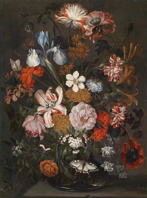欧式古典花瓶花卉静物油画图片