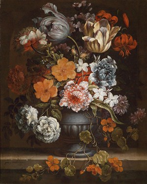 欧式手绘花瓶花卉油画图片