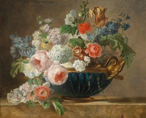 古典花卉油画设计图片