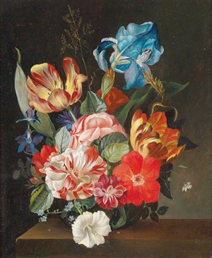 古典花卉静物油画图片
