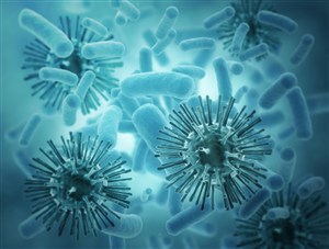 蓝色病菌细胞生物高清图片