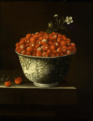 一碗莓果油画