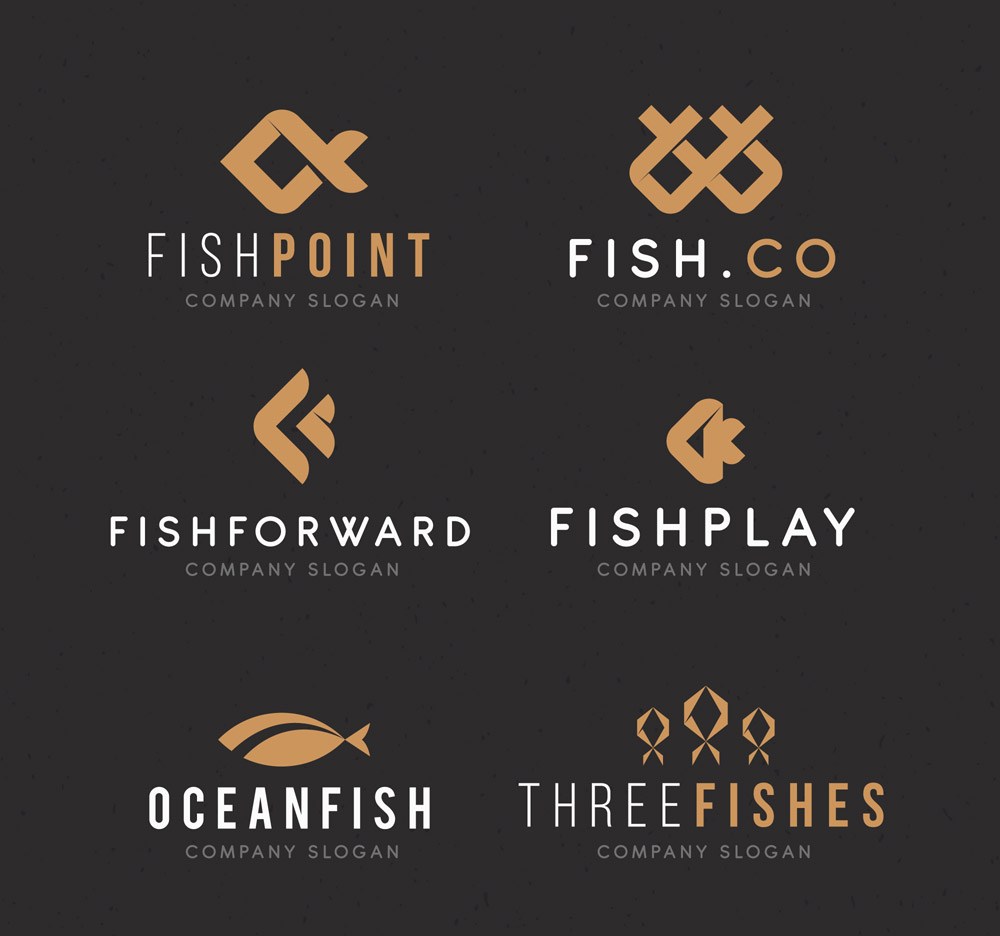 6款抽象鱼标志设计矢量素材