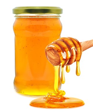 瓶装蜂蜜和蜂蜜棒高清图片