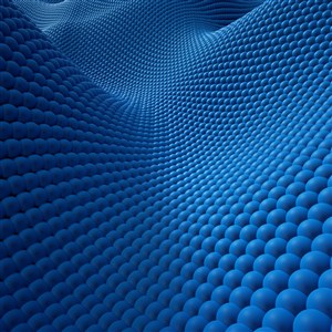 蓝色3d球形排列波浪背景高清图