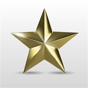 可爱卡通金色立体五角星形图标星星logo矢量素材