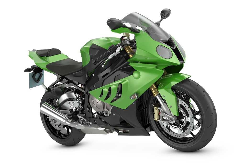 绿色摩托车高清图片