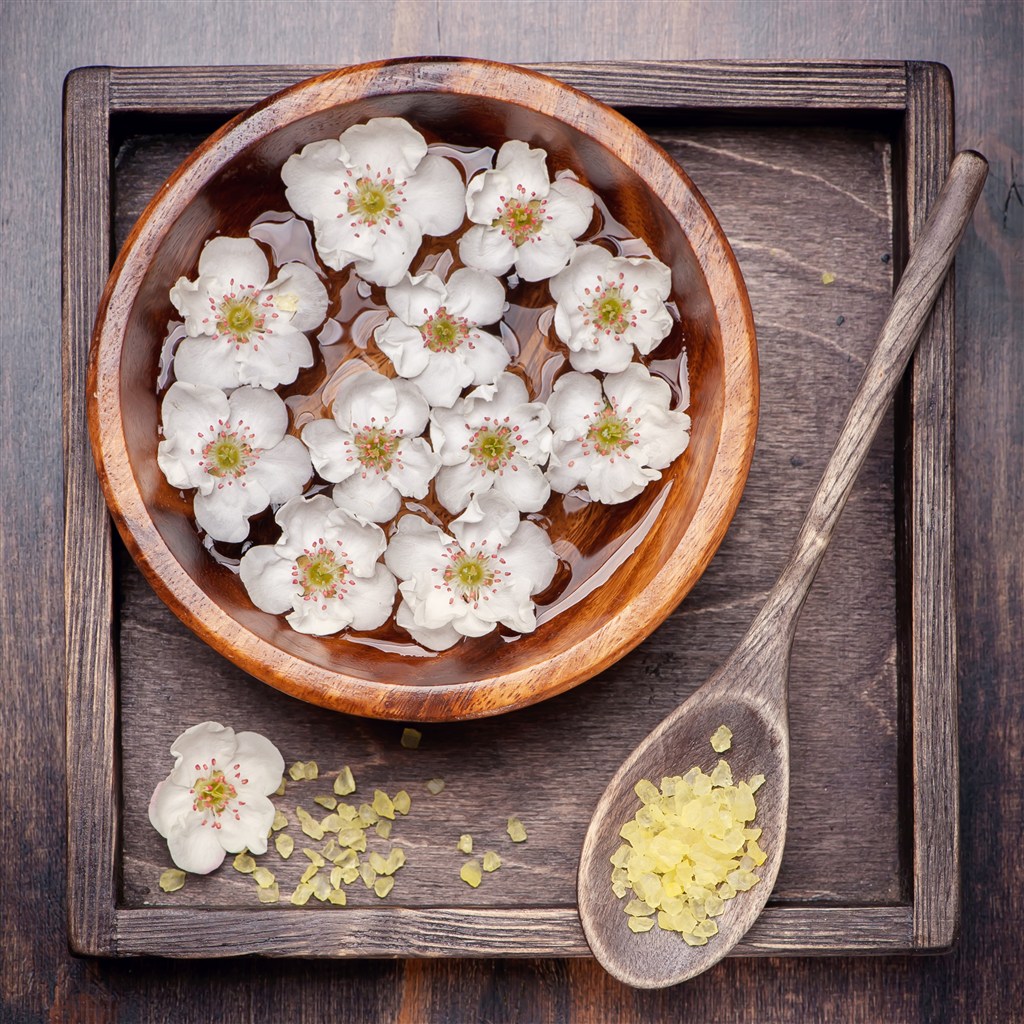 水療花朵米粒木碗