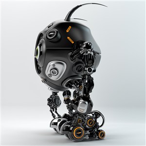 黑色的球形机器人