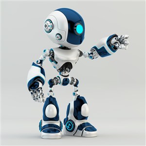 白色深蓝色机器人