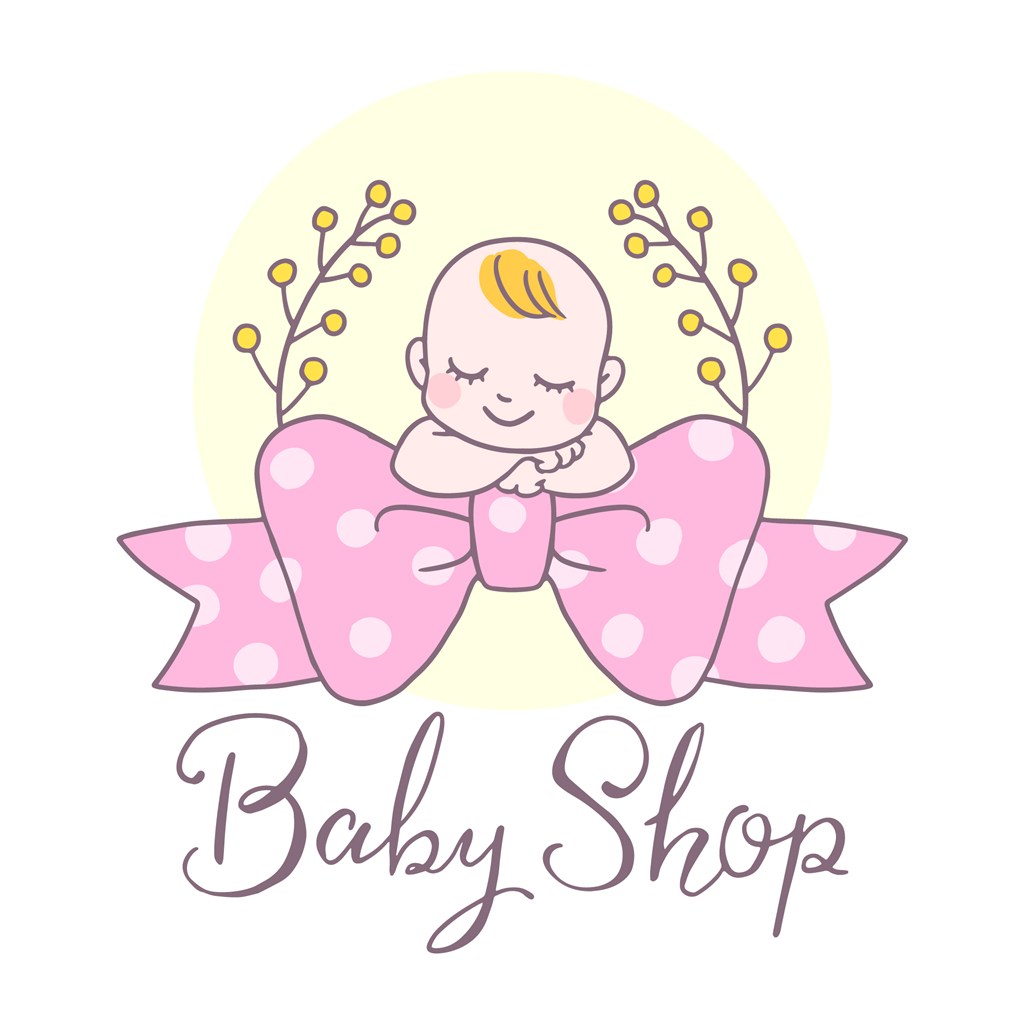卡通宝宝婴儿矢量粉色蝴蝶结素材矢量