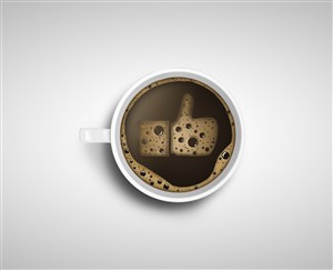 咖啡杯里的咖啡泡沫手势图形 