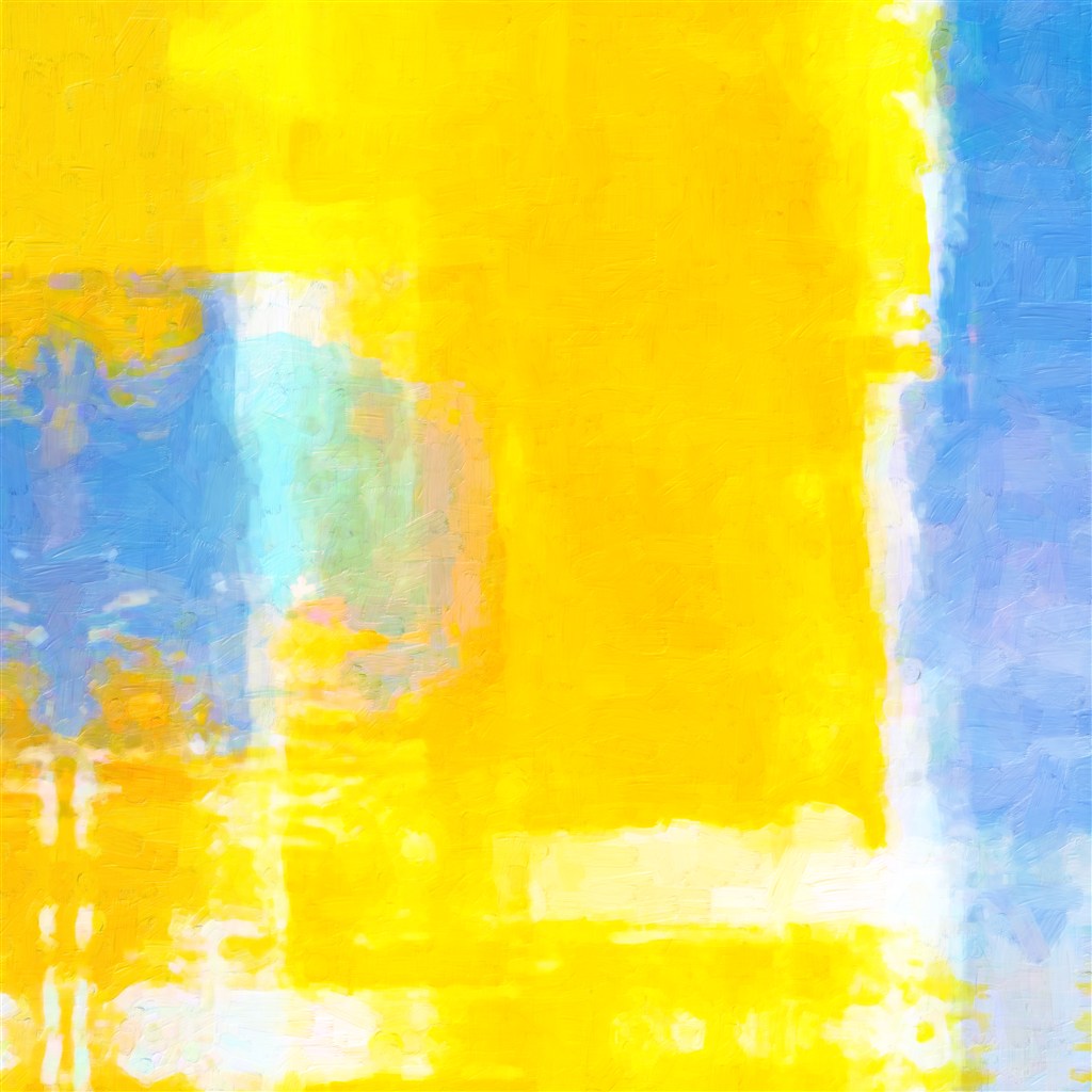 黄色调现代地毯印花色块抽象画