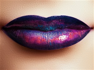 紫色渐变性感嘴唇高清图片