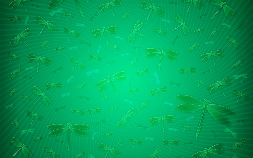 纯色绿色蜻蜓背景壁纸