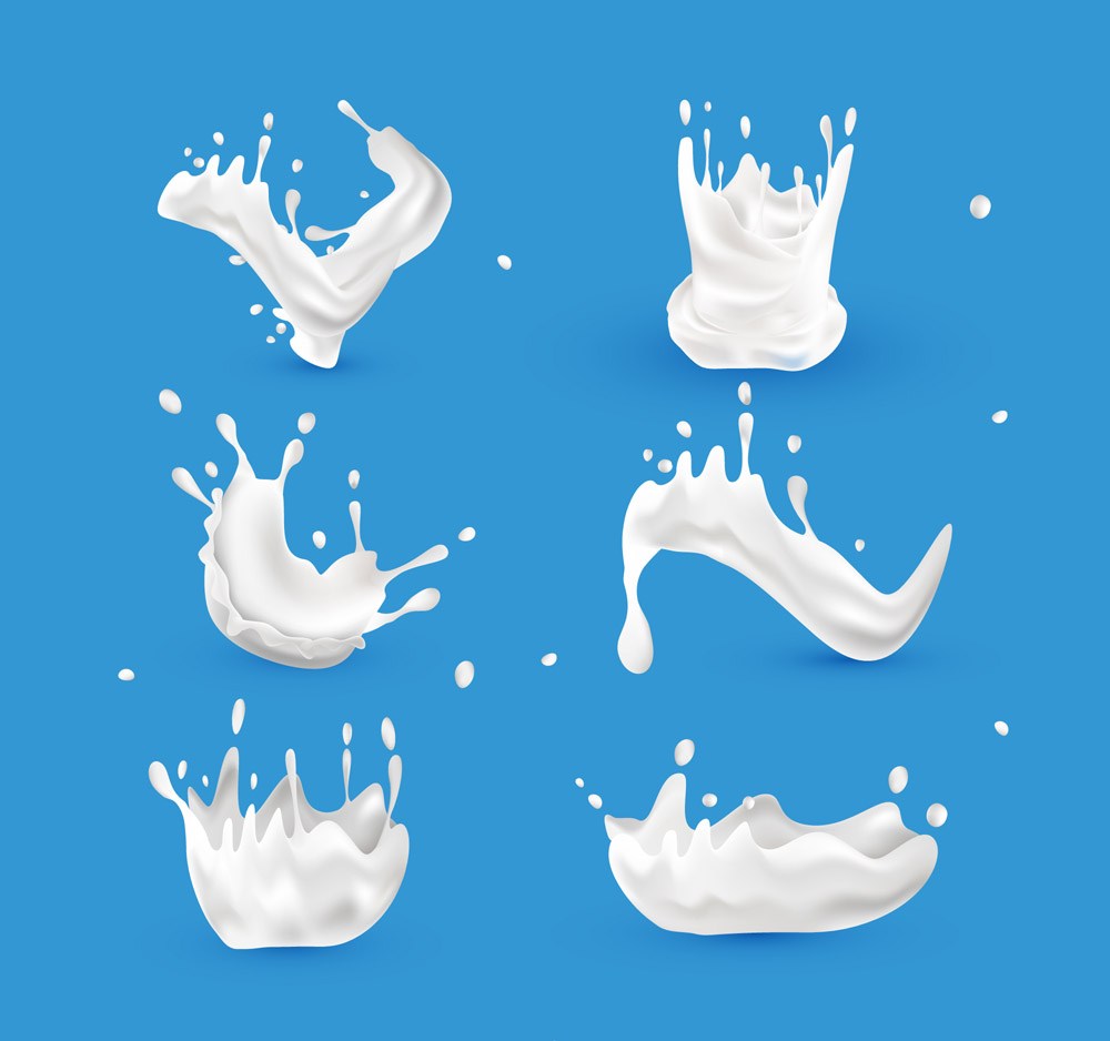 6款白色动感牛奶设计矢量图