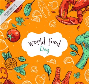 彩绘世界食品日蔬菜矢量素材 