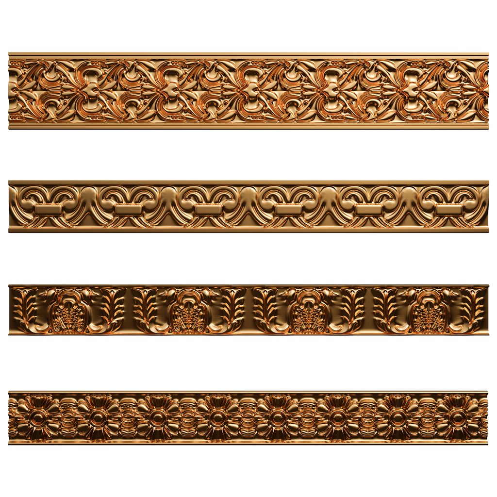 四款条形欧式金色建材装饰 