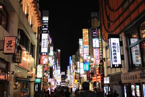 日本夜市街景
