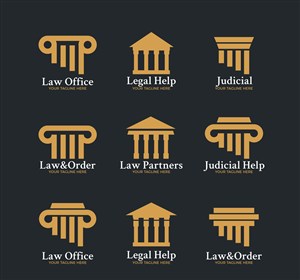9款金色律师事务所标志矢量图