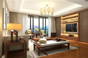 新中式风格客厅装修效果图传达中式意境之美