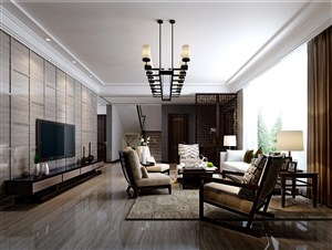 风靡全球的新中式风格别墅客厅装修效果图