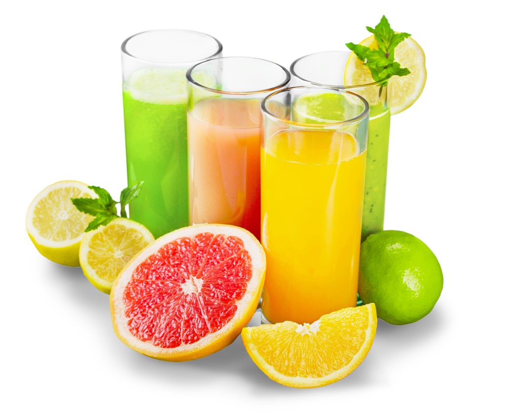 各种颜色的水果和果汁高清图片
