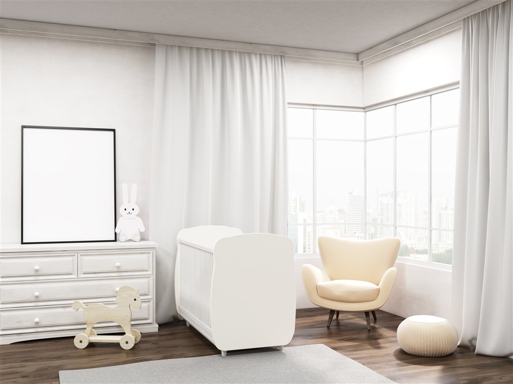 白色现代风格房间室内高清图片