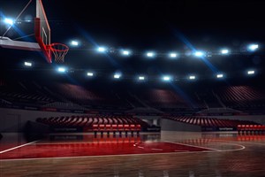 篮球场大厅侧面场景高清图片
