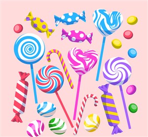 24款彩色糖果设计矢量图