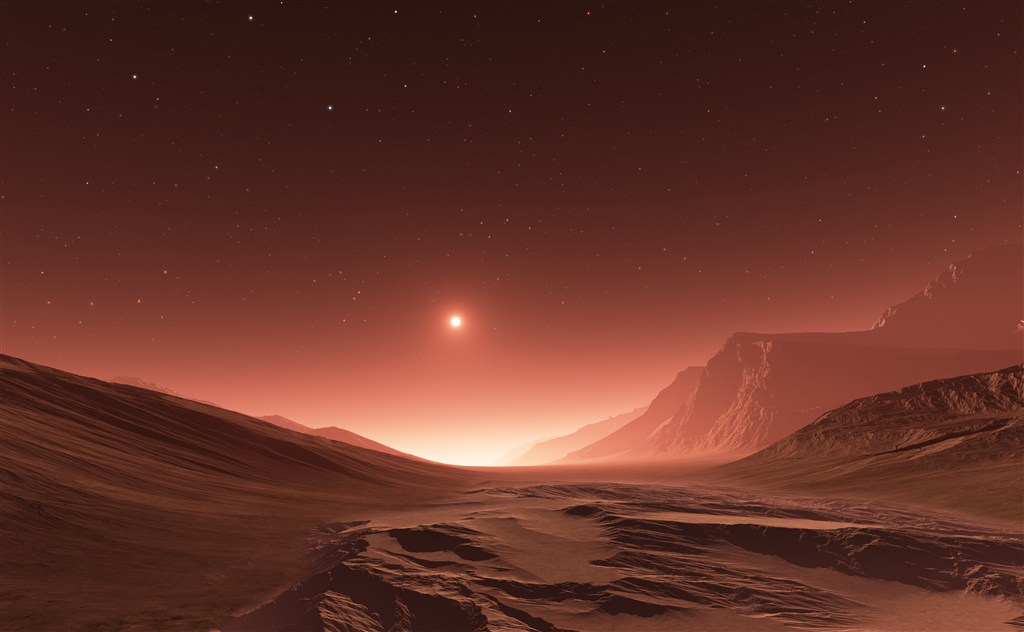 0408火星沙漠空旷星系星球科技背景图片