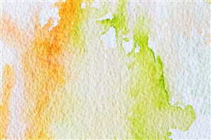 墨迹水彩橙绿色纸纹背景图片
