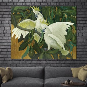 白色鹦鹉装饰画图片