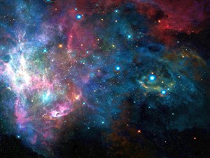 星空星际炫彩光圈多色星星科技背景图片
