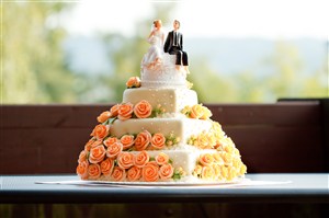 结婚喜庆很多玫瑰男女西式婚礼人偶蛋糕图片