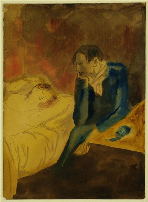 毕加索作品沉睡中的妻子绘画图片