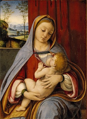 达芬奇圣母和孩子油画图片