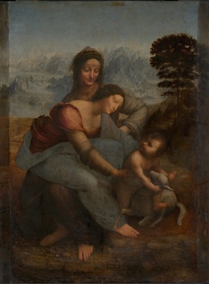 达芬奇妇女和小孩油画图片