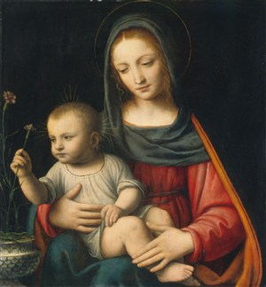 达芬奇抱婴儿的圣母油画图片