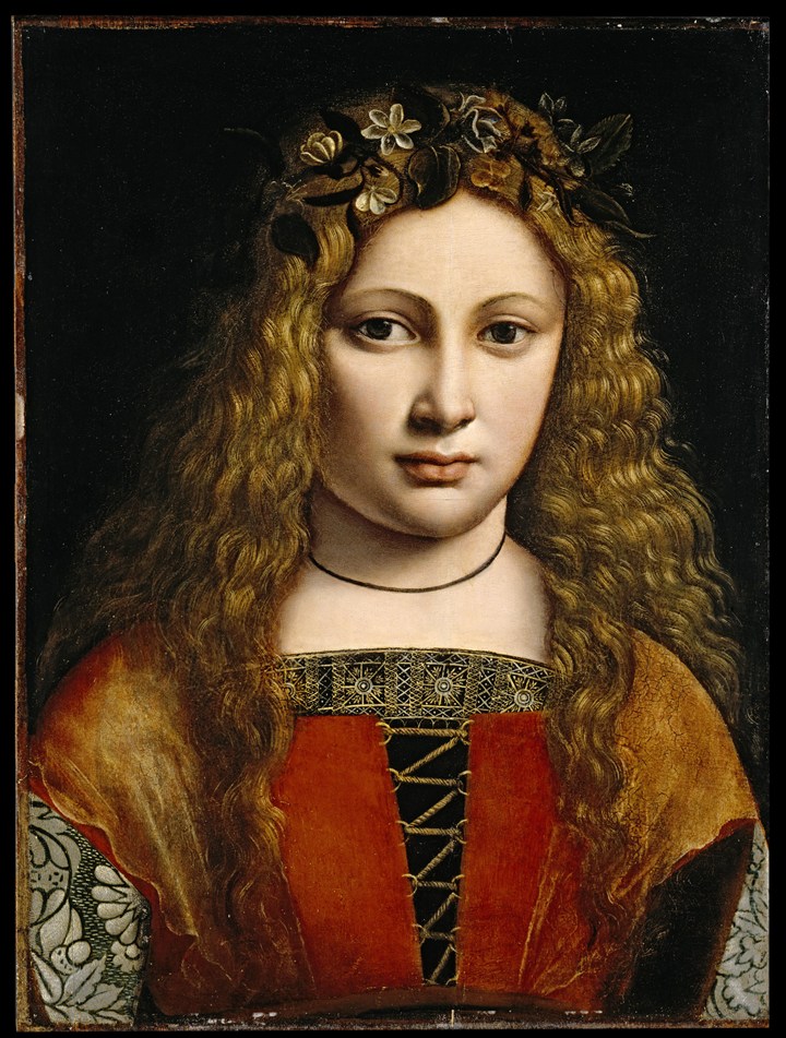 达芬奇作品卷发女人肖像油画图片