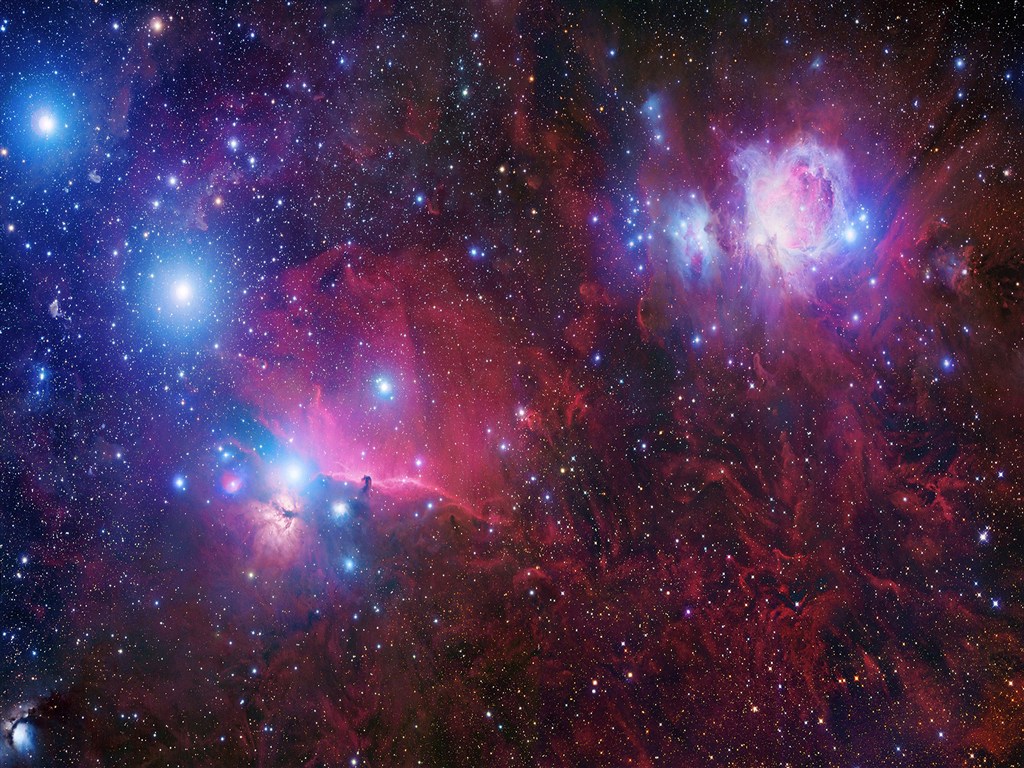红色火焰蓝色星系光芒科技梦幻图片