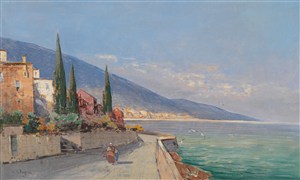 欧式田园地中海风格风景油画图片