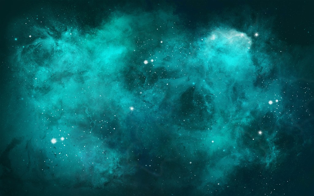 蓝绿色渐变银河系星空背景 