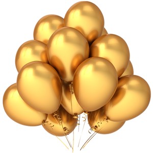 一束金色閃亮的氣球高清圖片