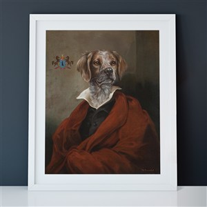 拟人宠物狗油画装饰画