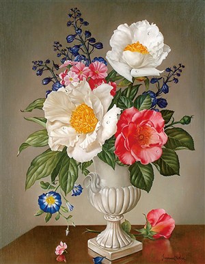 欧式古典花卉静物油画图片