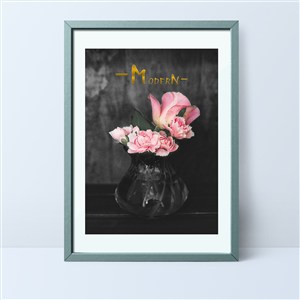 唯美粉色花卉植物装饰画