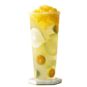 金桔菠萝水果茶图片