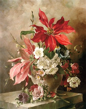 欧式花卉油画图片