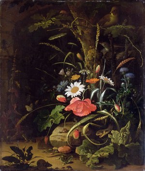 植物花卉动物油画图片
